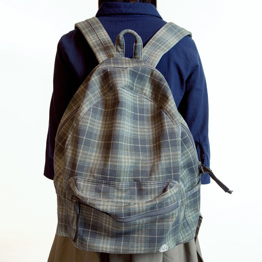 CHUNKY SWEAT CHECK BACKPACK / KHAKI / チェックスウェットバックパック