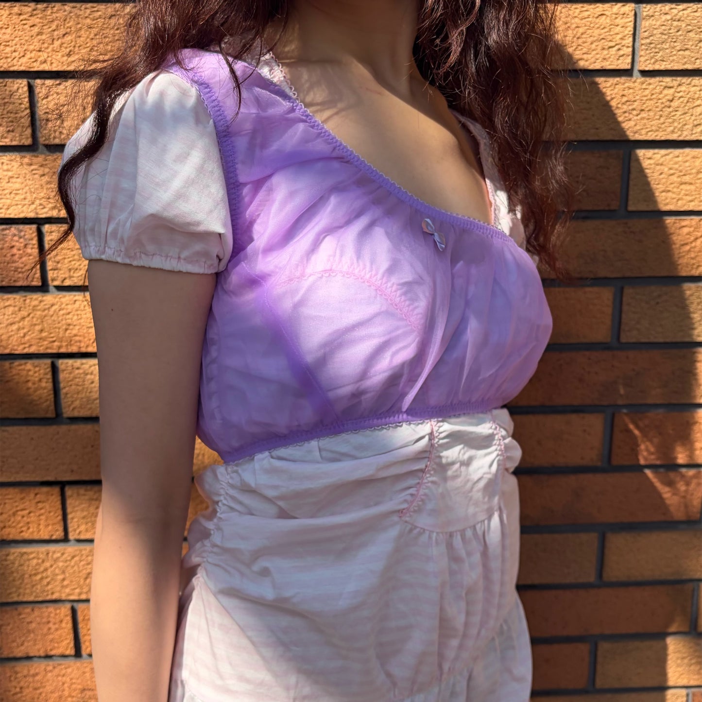 NICKER SHEER TOP / PURPLE / シアーランジェリートップ