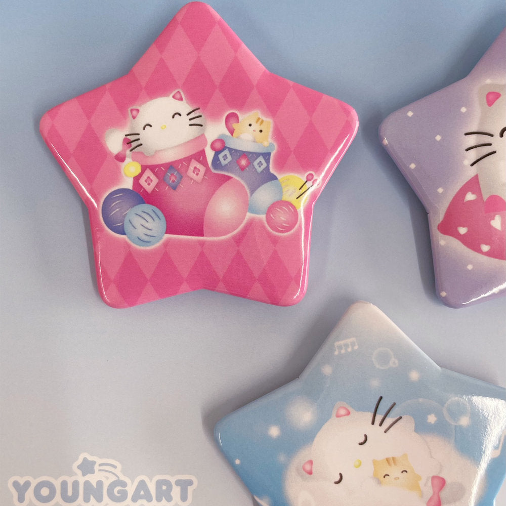 [X YOUNGART] BABY CAT Star Pin Button Set / 子ねこの缶バッジ