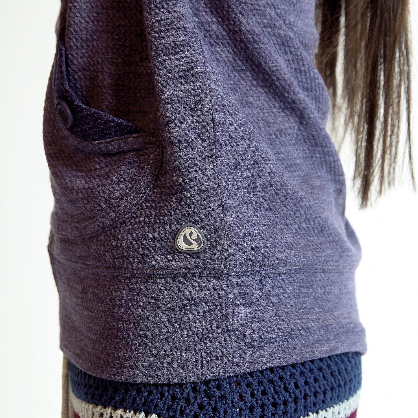 BUTTON POCKET ZIP-UP HOODIE / PURPLE / ボタンポケットジップアップフーディー