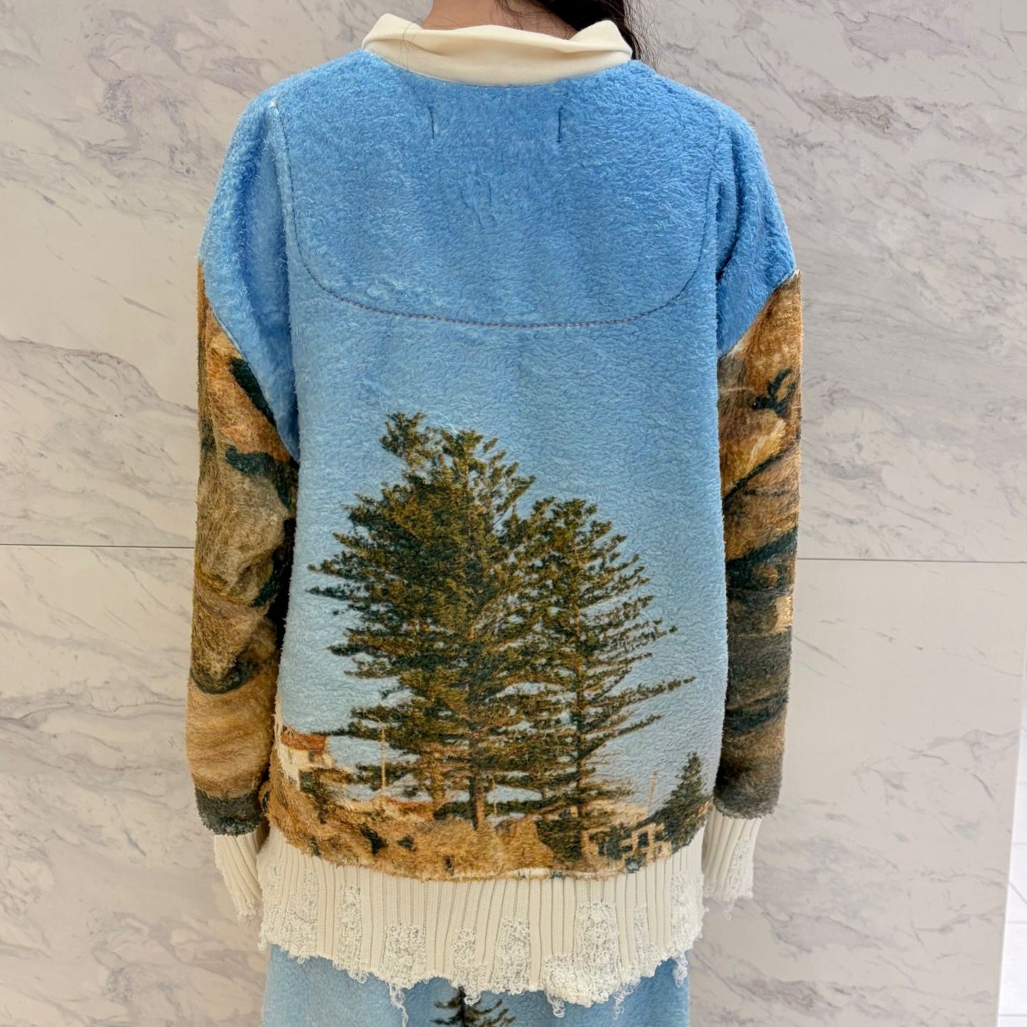 boa print pullover / 風景 / ボアプリント襟付きプルオーバー