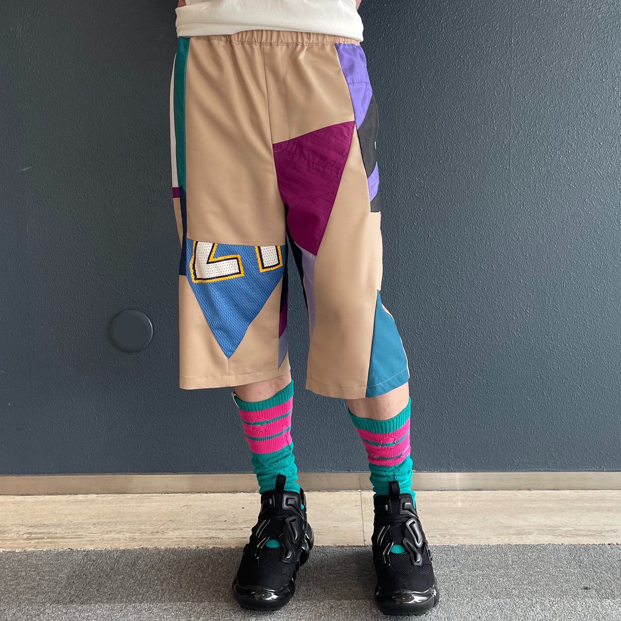 yeah right イエーライト 切り替えパンツ 柄パンツ ベージュ yeah right イエーライト 切り替えパンツ 柄パンツ ベージュ
