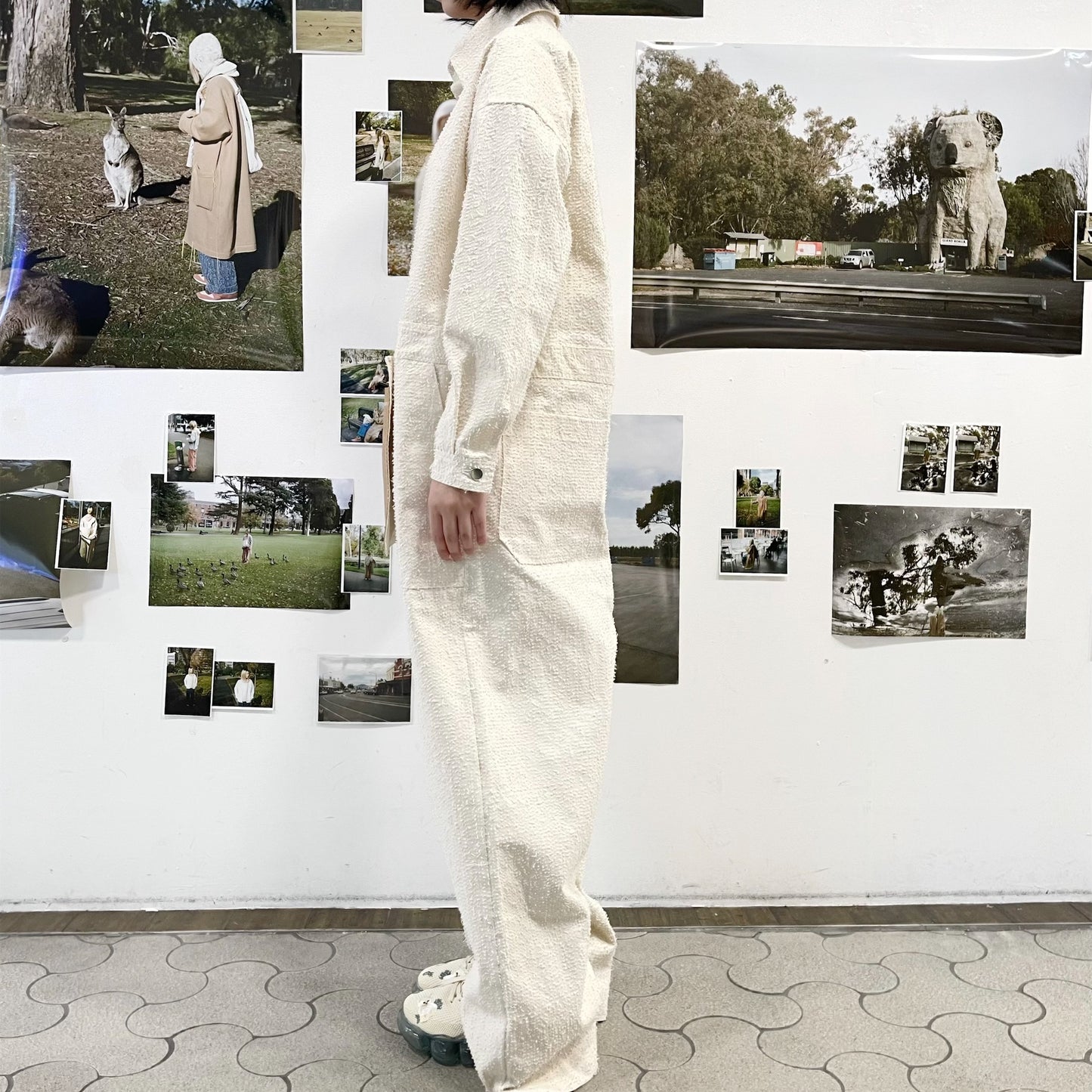 jump suit / white / ジャンプスーツ