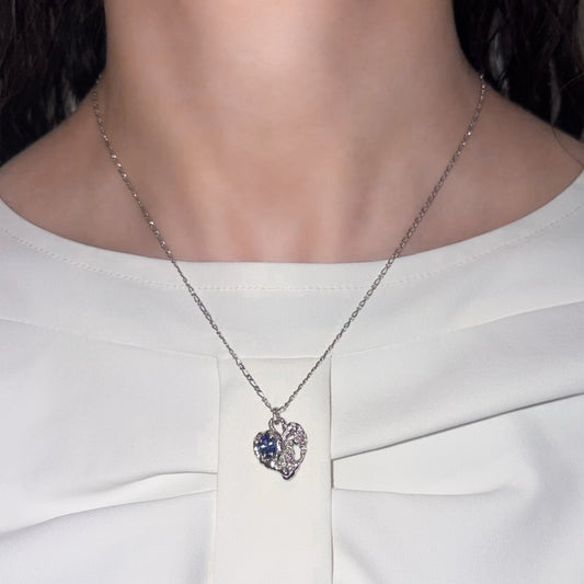 heart necklace / zirconia × tanzanite / ハートネックレス