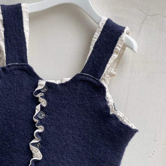 fulling camisole / navy / 縮絨キャミソール