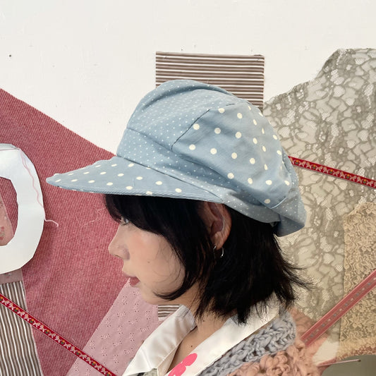Polka dot newsboy / Blue / ポルカドットニュースボーイキャップ