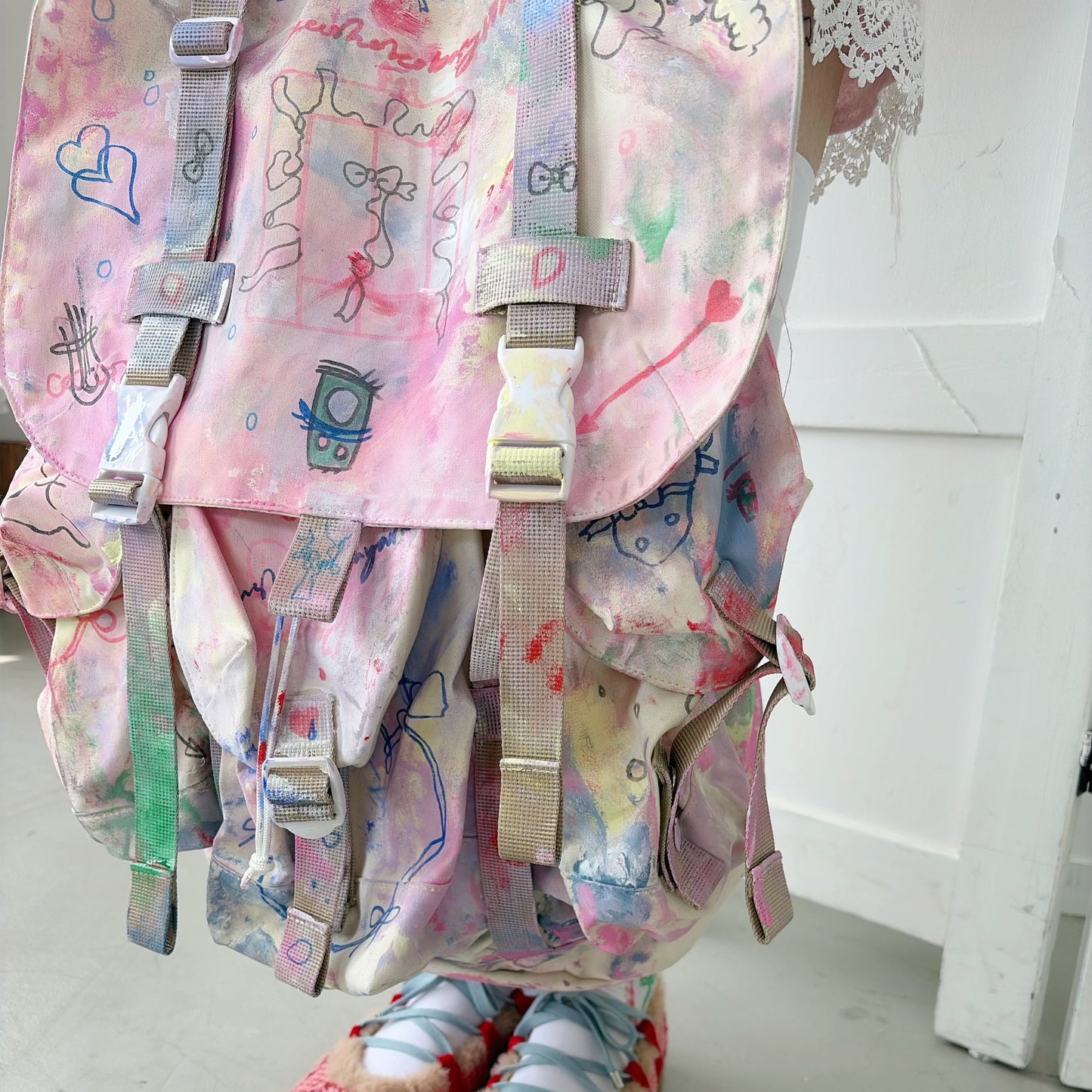 【Collabolation mimi-chan】 Mimi back pack / ドローイングバックパック