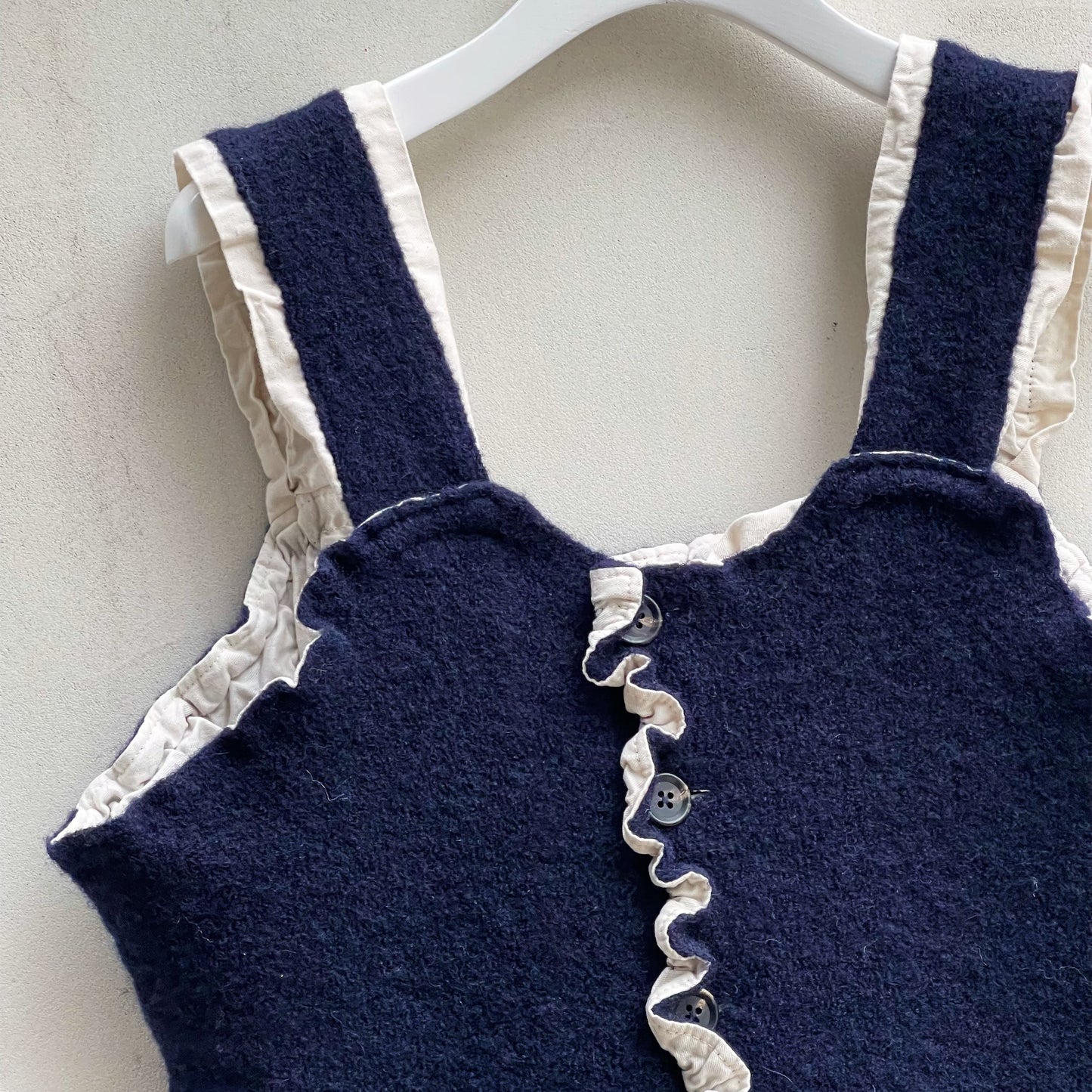 fulling camisole / navy / 縮絨キャミソール