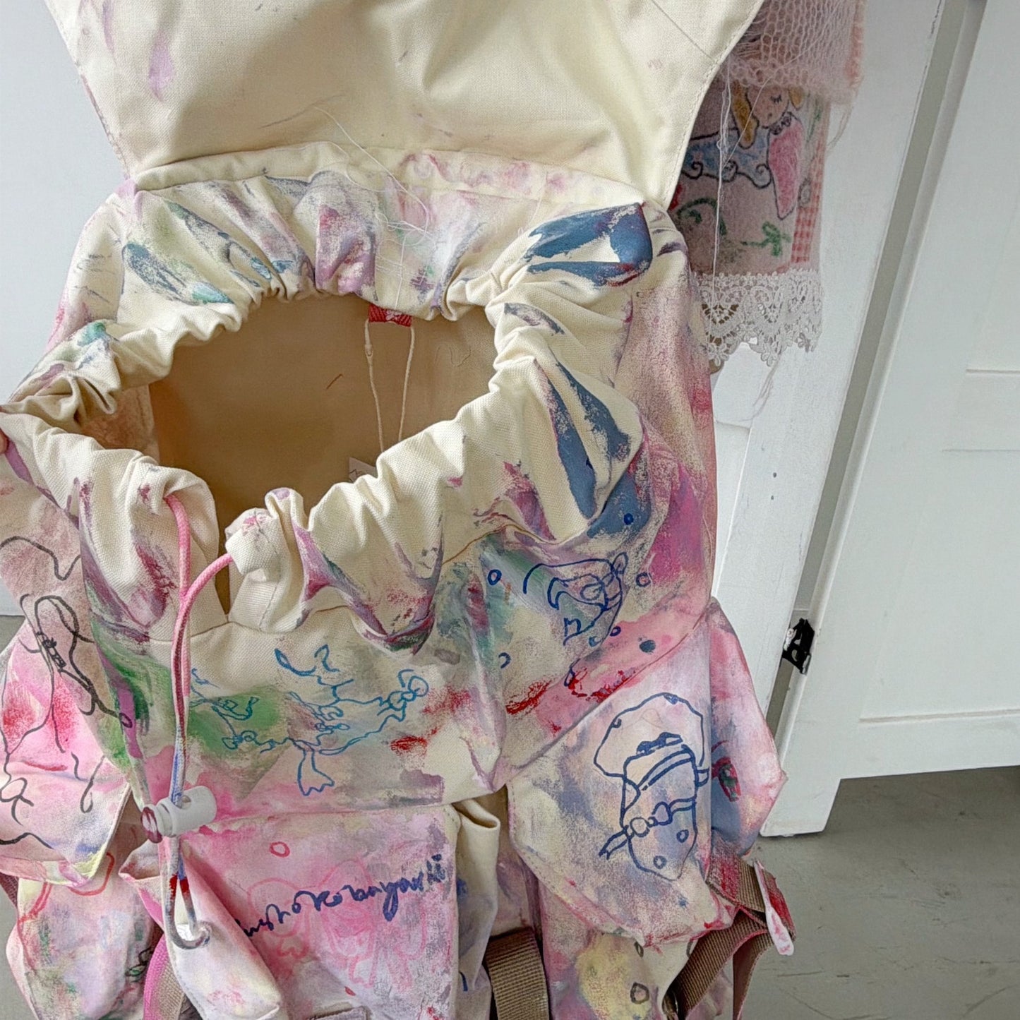 【Collabolation mimi-chan】 Mimi back pack / ドローイングバックパック