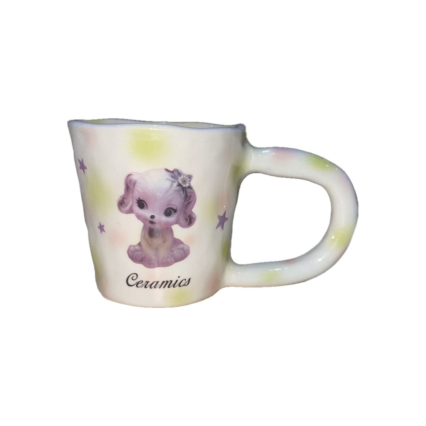 Vintage "Ceramic" brown puppy ugly mug / ヴィンテージパピーマグカップ