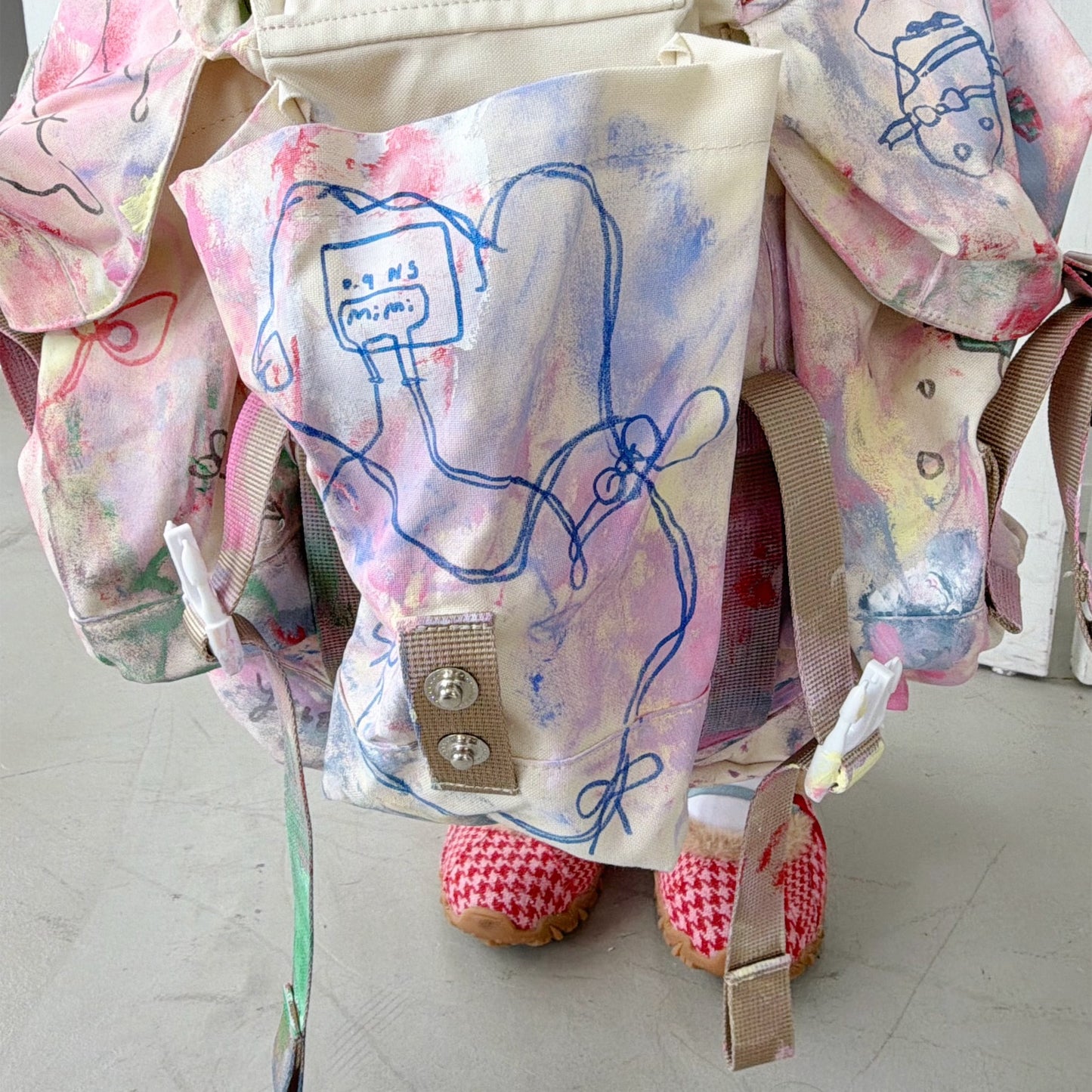 【Collabolation mimi-chan】 Mimi back pack / ドローイングバックパック