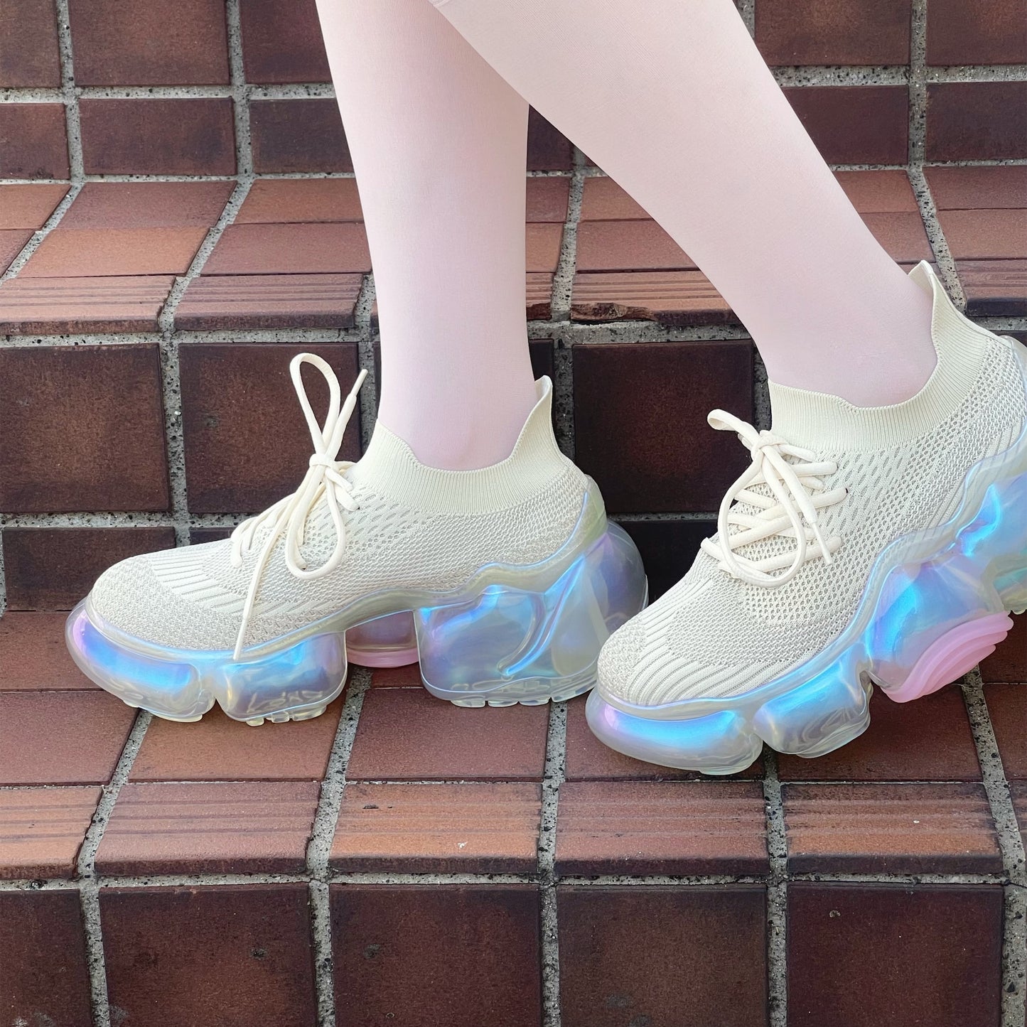 【SHEEP別注】MOOPIE AURORA / CREAM × CLEAR / スニーカー