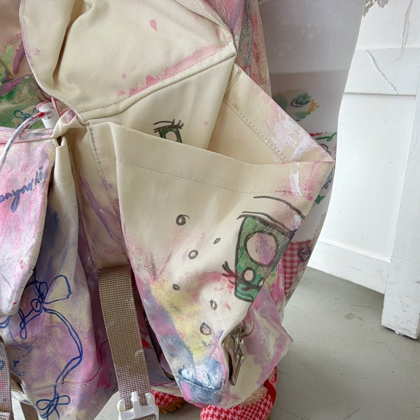 【Collabolation mimi-chan】 Mimi back pack / ドローイングバックパック