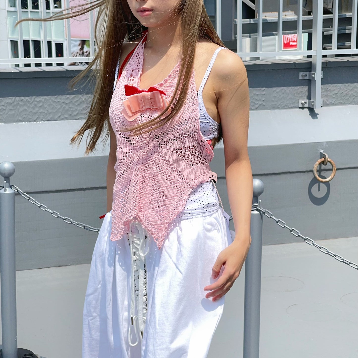 TOP STAR  / PINK / クロシェトップ