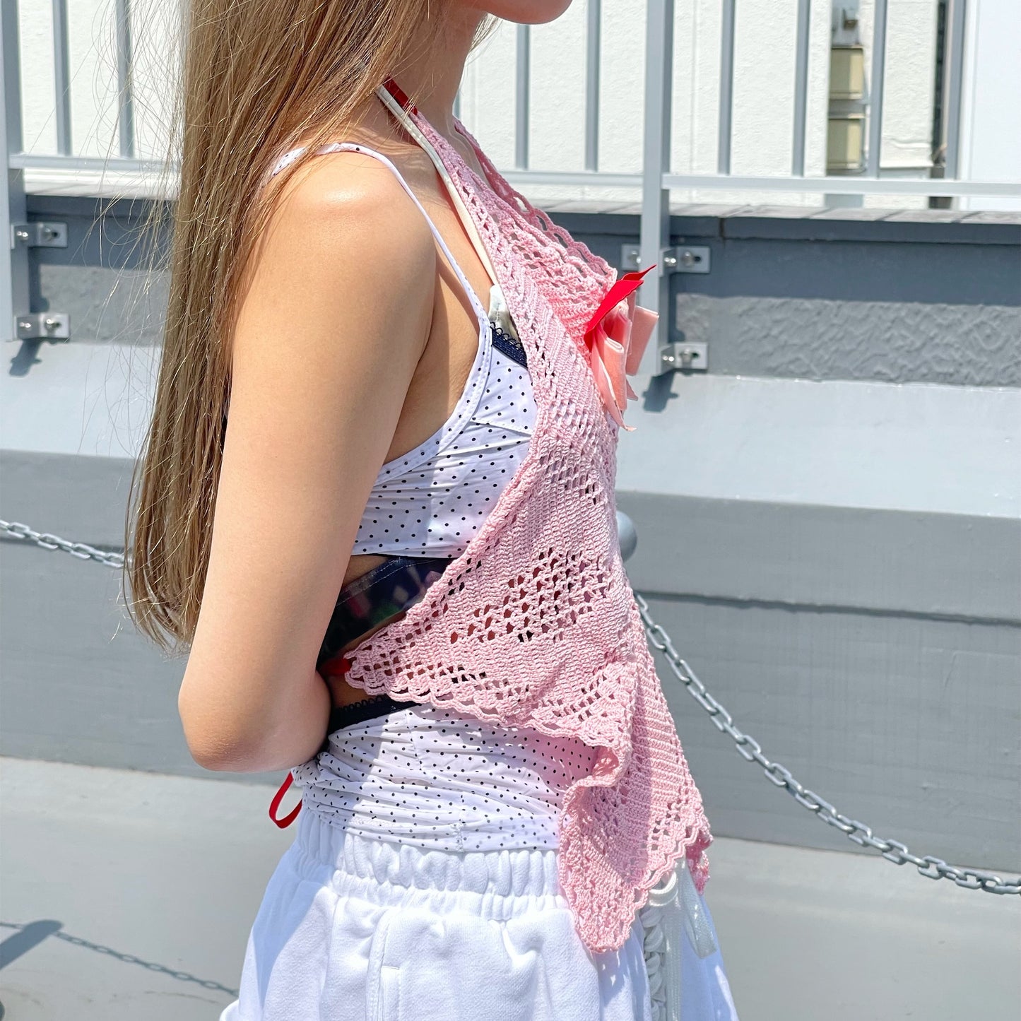 TOP STAR  / PINK / クロシェトップ