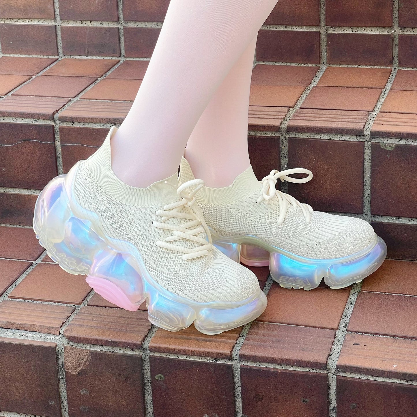 【SHEEP別注】MOOPIE AURORA / CREAM × CLEAR / スニーカー