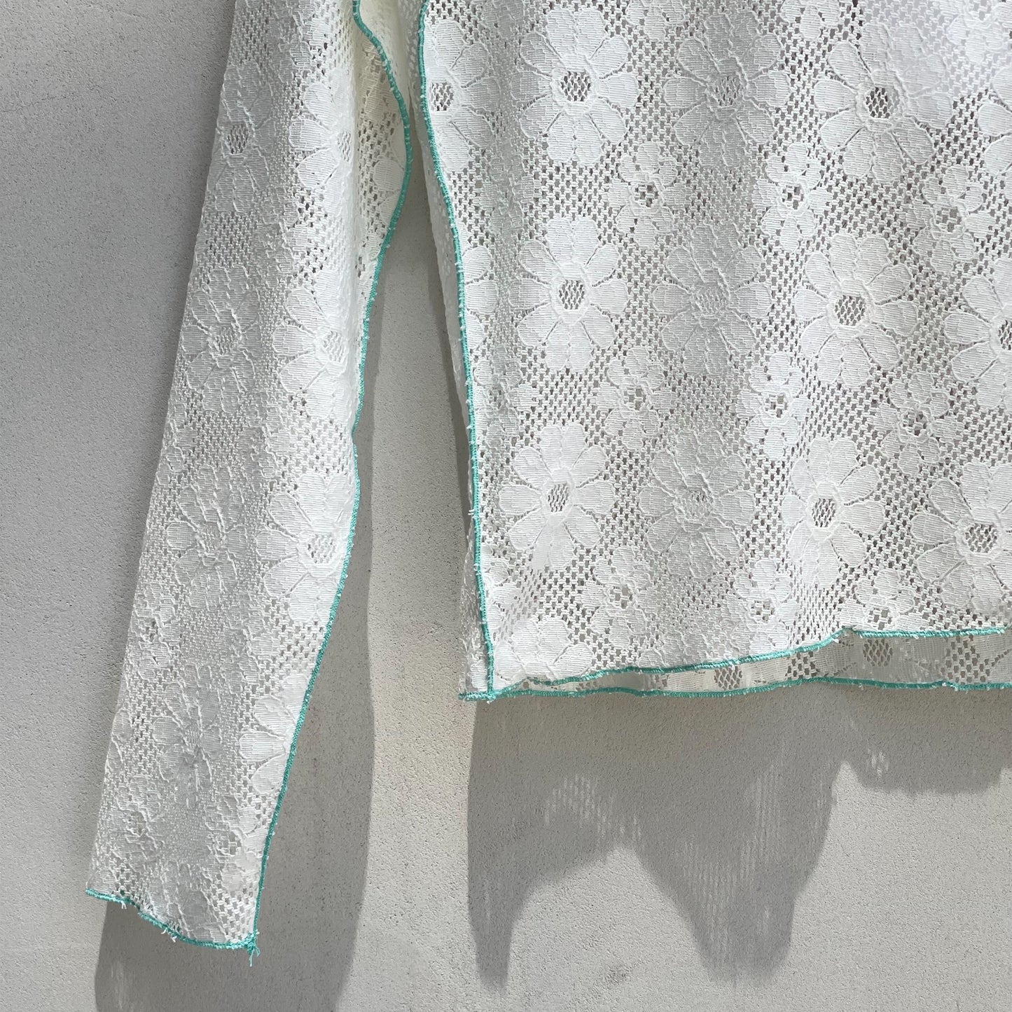 flower lace long sleeve top / mint blue / フラワーレーストップ