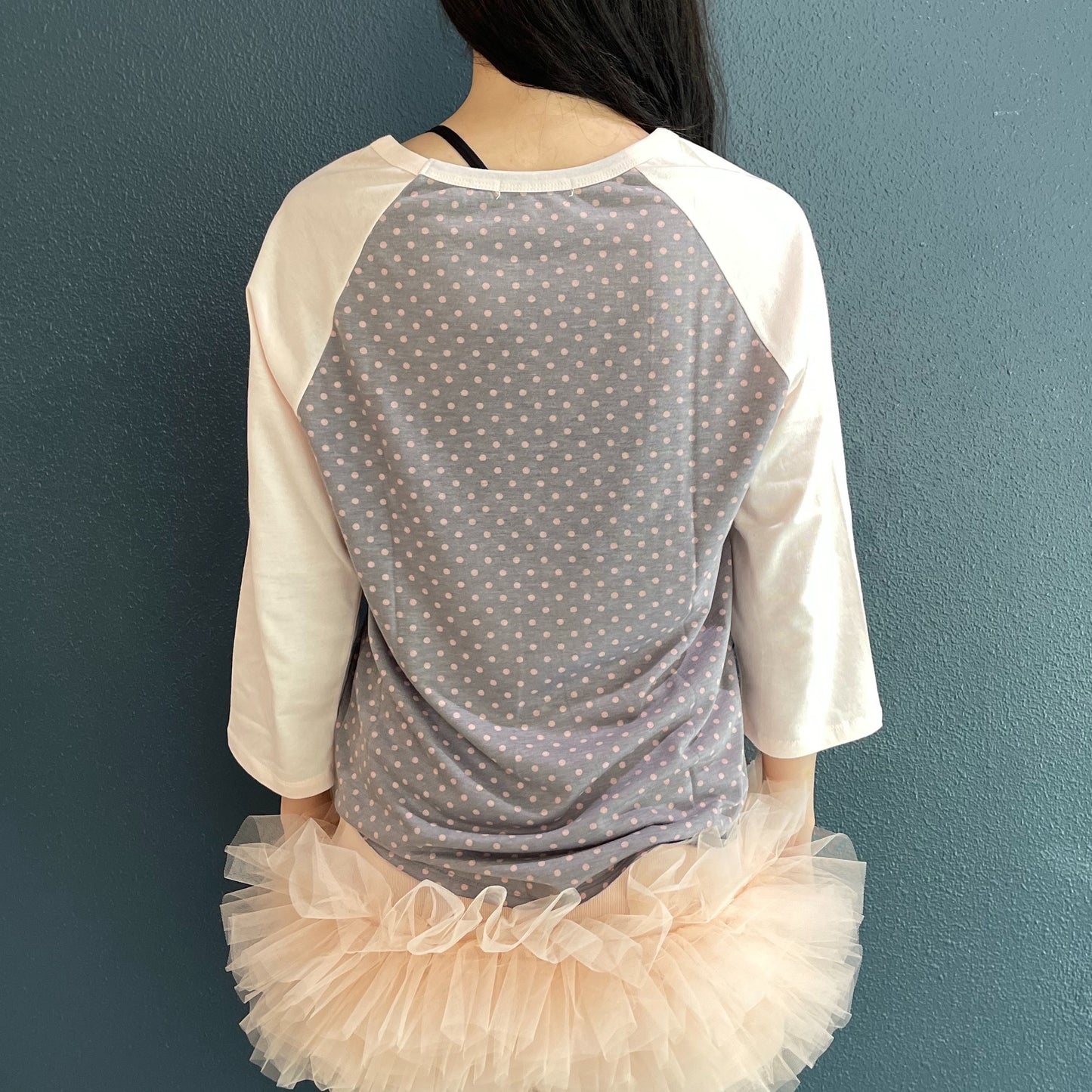 [F.E.E.S] dot raglan sleeve top / pink / ラグランスリーブドットトップ