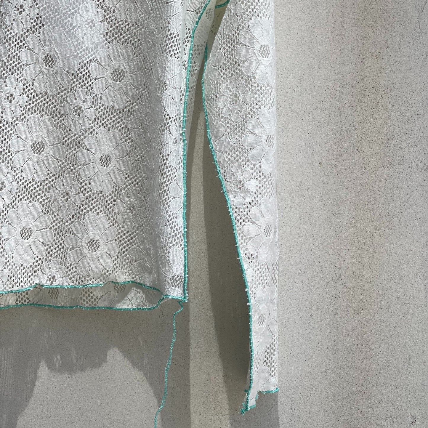 flower lace long sleeve top / mint blue / フラワーレーストップ