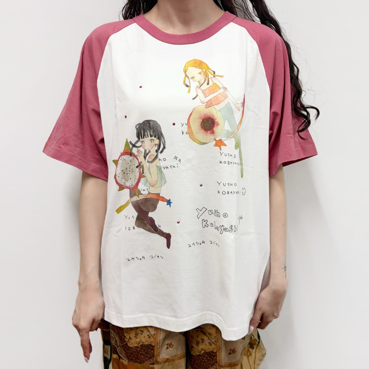 Megumi Okubo raglanTshirts / red / Sサイズ / 大久保惠コラボレーションTシャツ