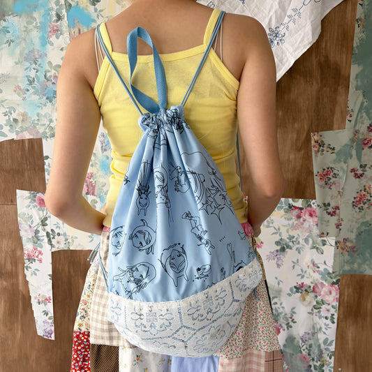 Megumi Okubo knapsack / blue / 大久保惠コラボレーションナップサック