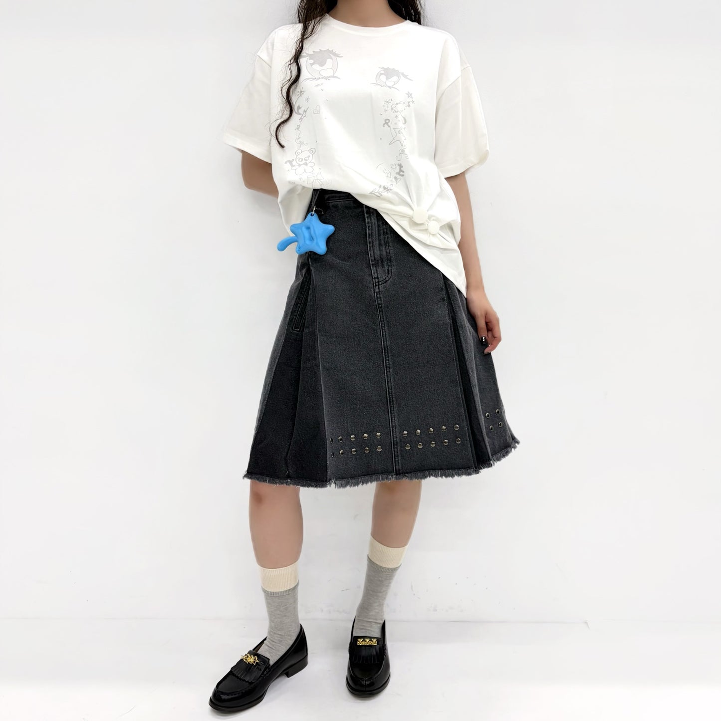 Cry Eyes Half Sleeve Top / White / グラフィックTシャツ