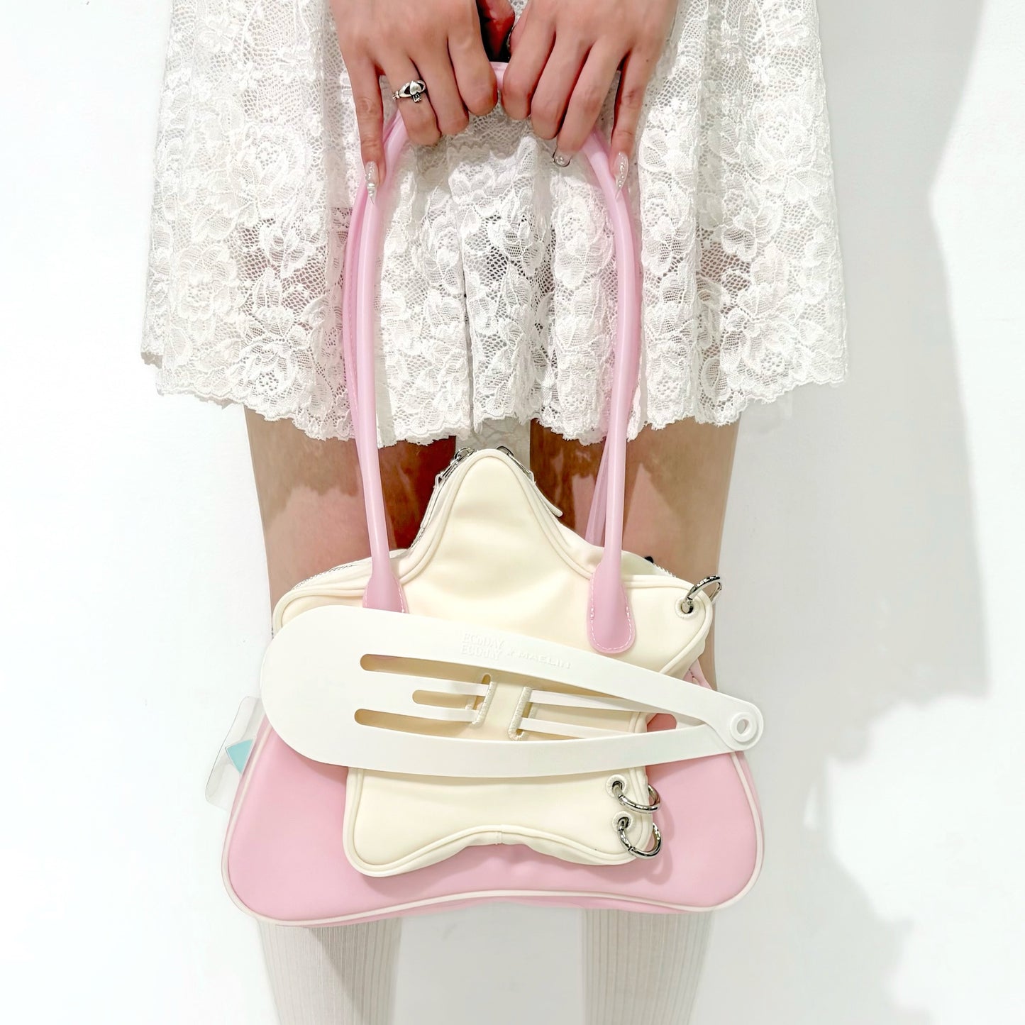 Star hair clip shoulder bag / Pink Cream / スターヘアクリップバッグ