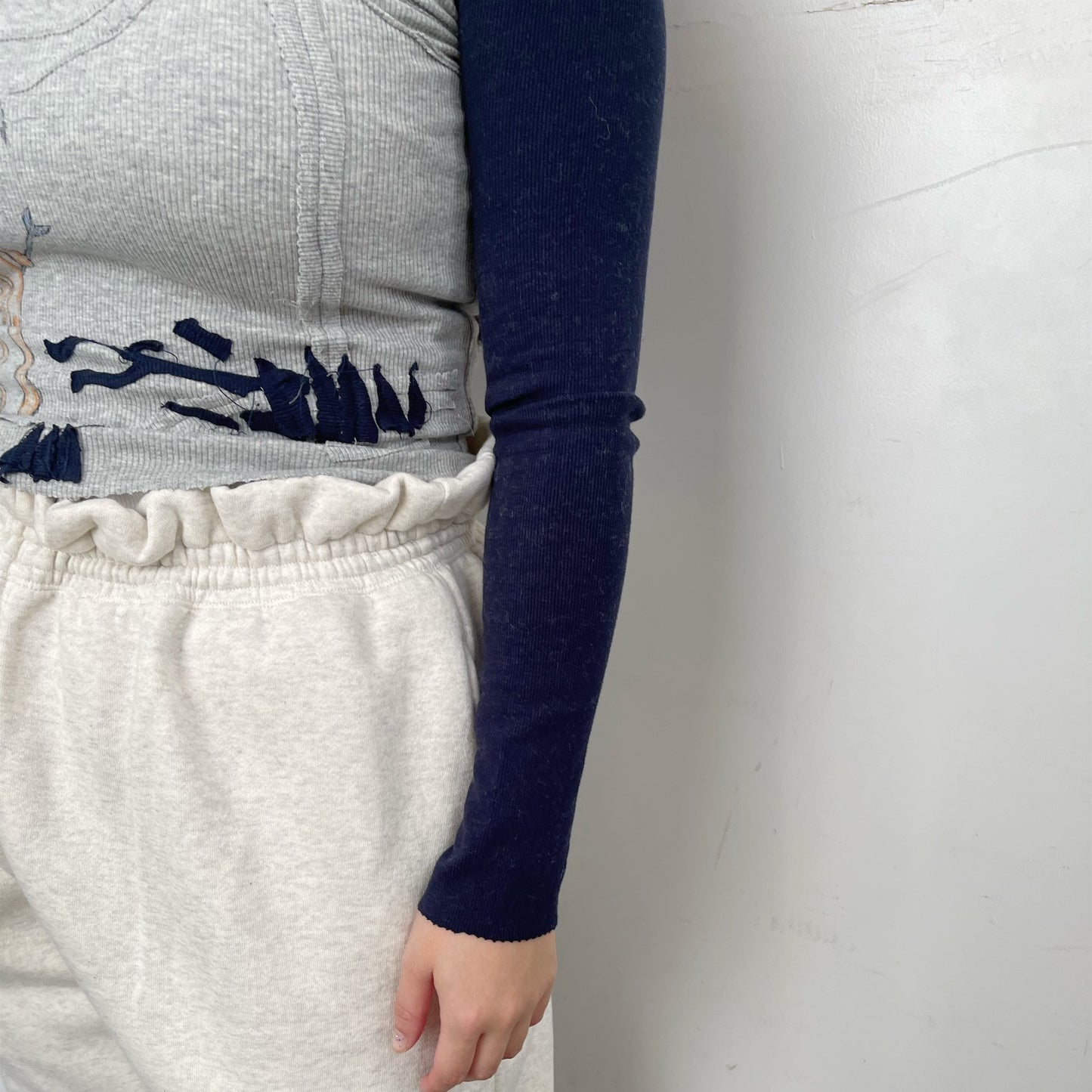 trust teji x TONII MONDO collabolation ★ Murder Long sleeve rib Tee / Navy Gray / ロングスリーブリブTシャツ