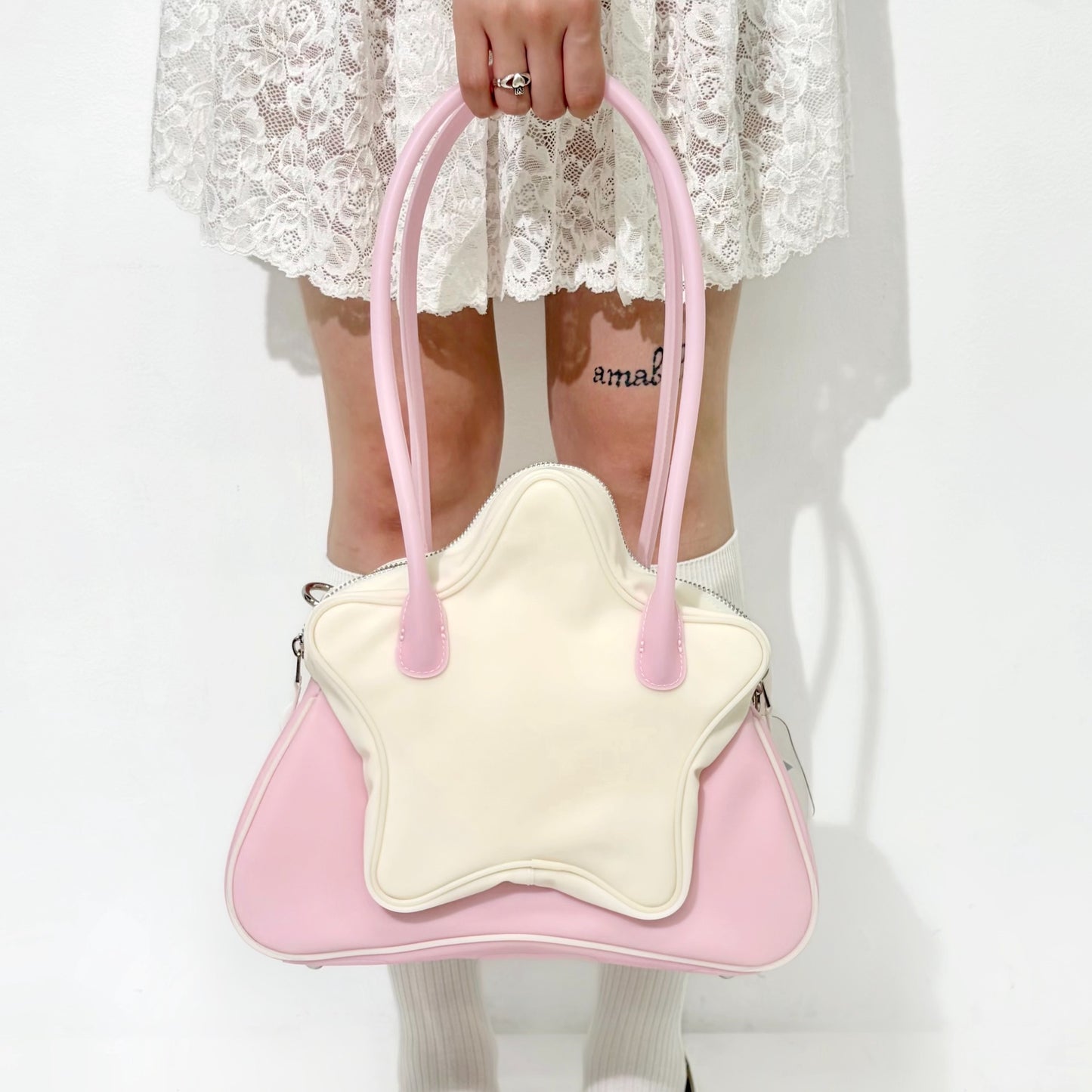 Star hair clip shoulder bag / Pink Cream / スターヘアクリップバッグ