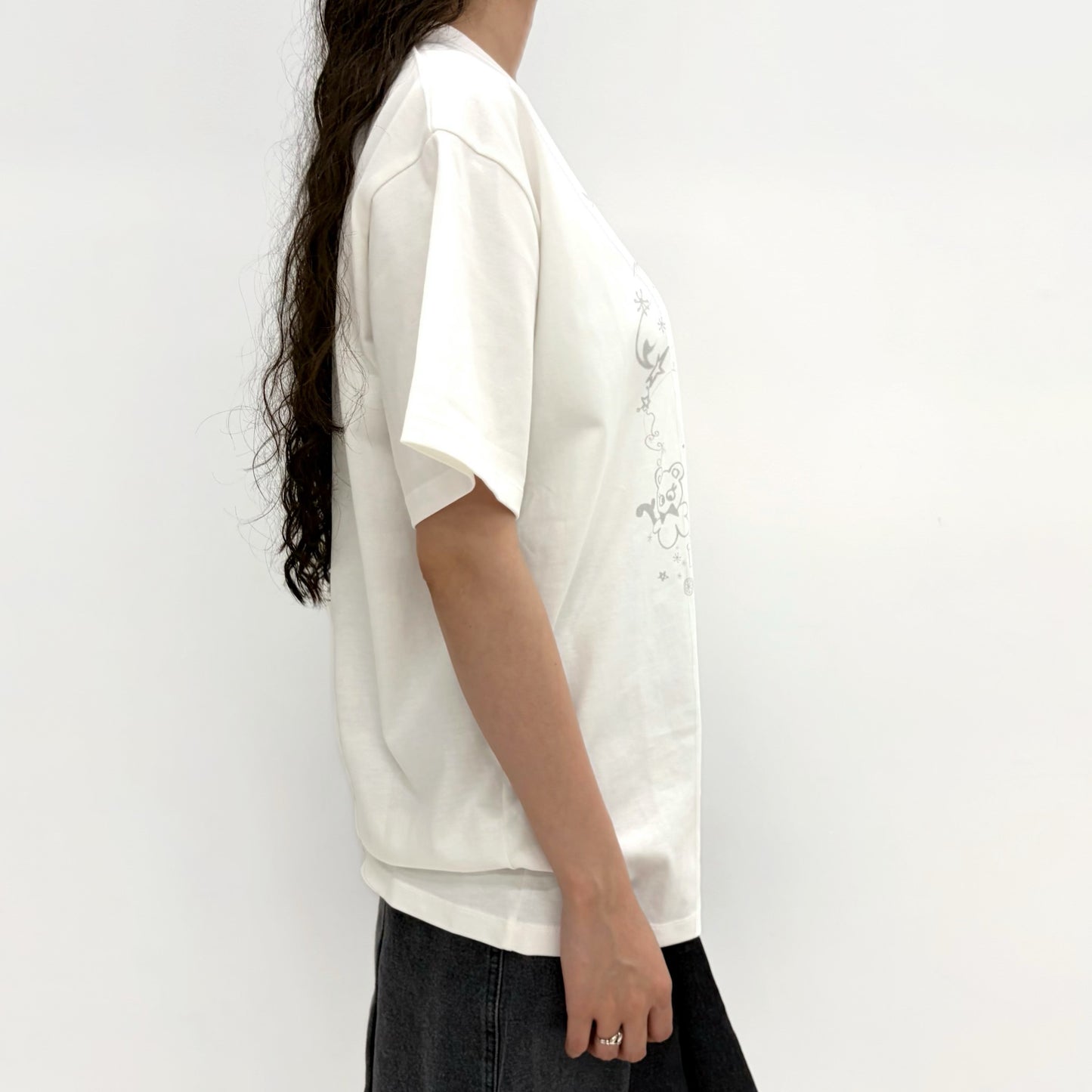 Cry Eyes Half Sleeve Top / White / グラフィックTシャツ