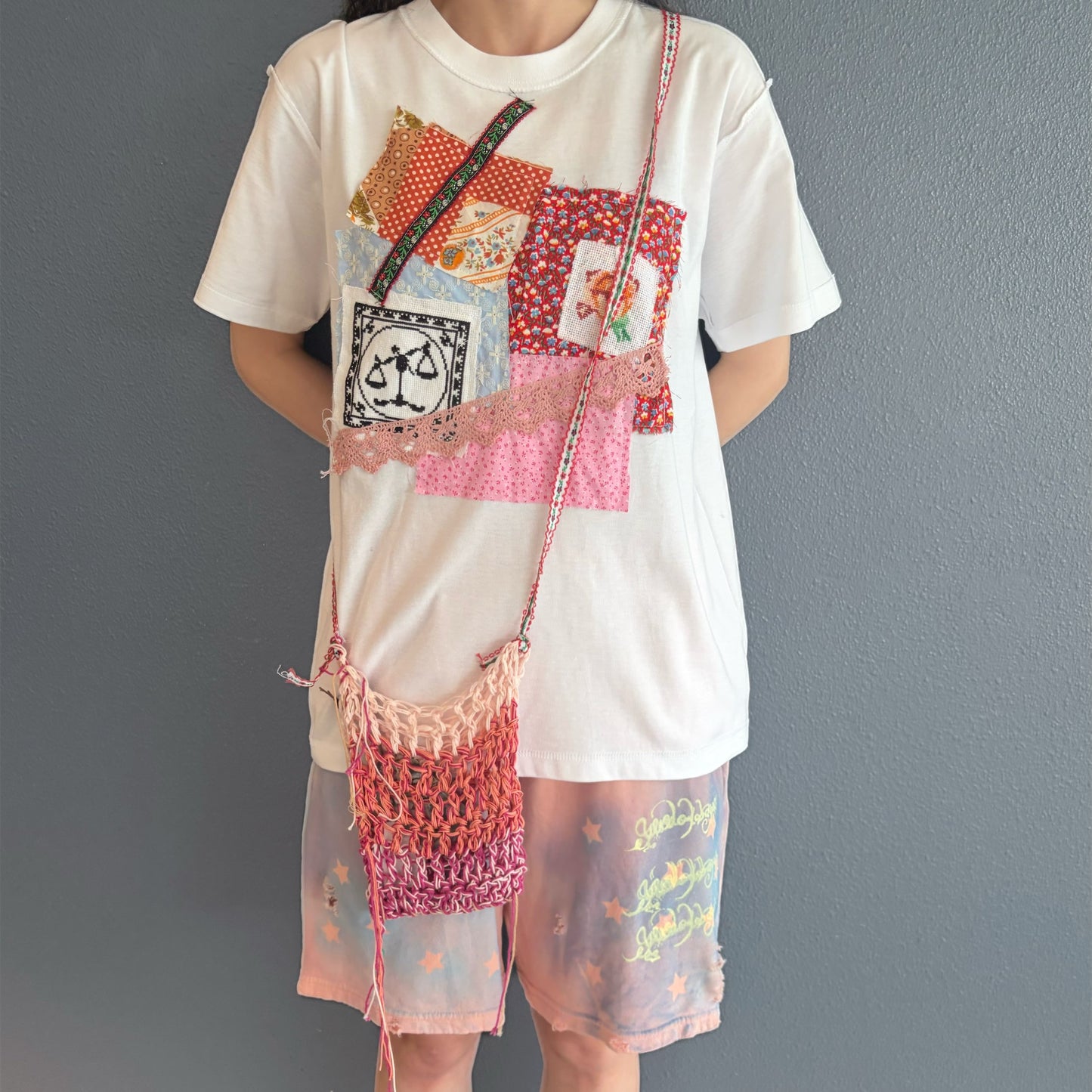 Knit mini bag D / ニットミニバッグ