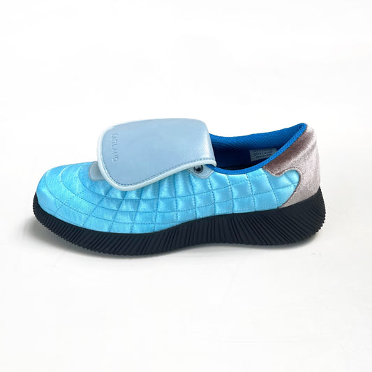 【OUTLAND】Beckham / Blue x Black / サテンシューズ