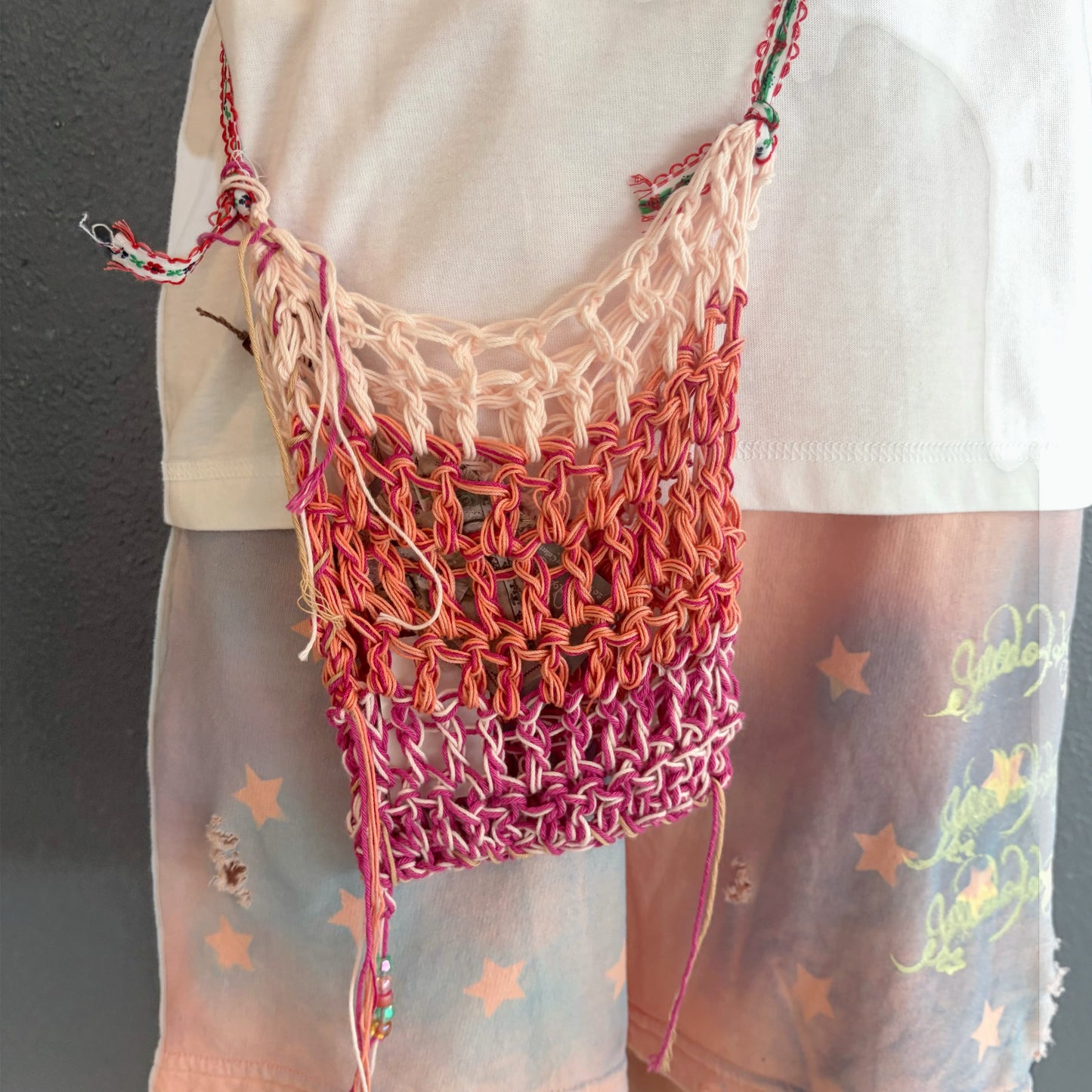 Knit mini bag D / ニットミニバッグ