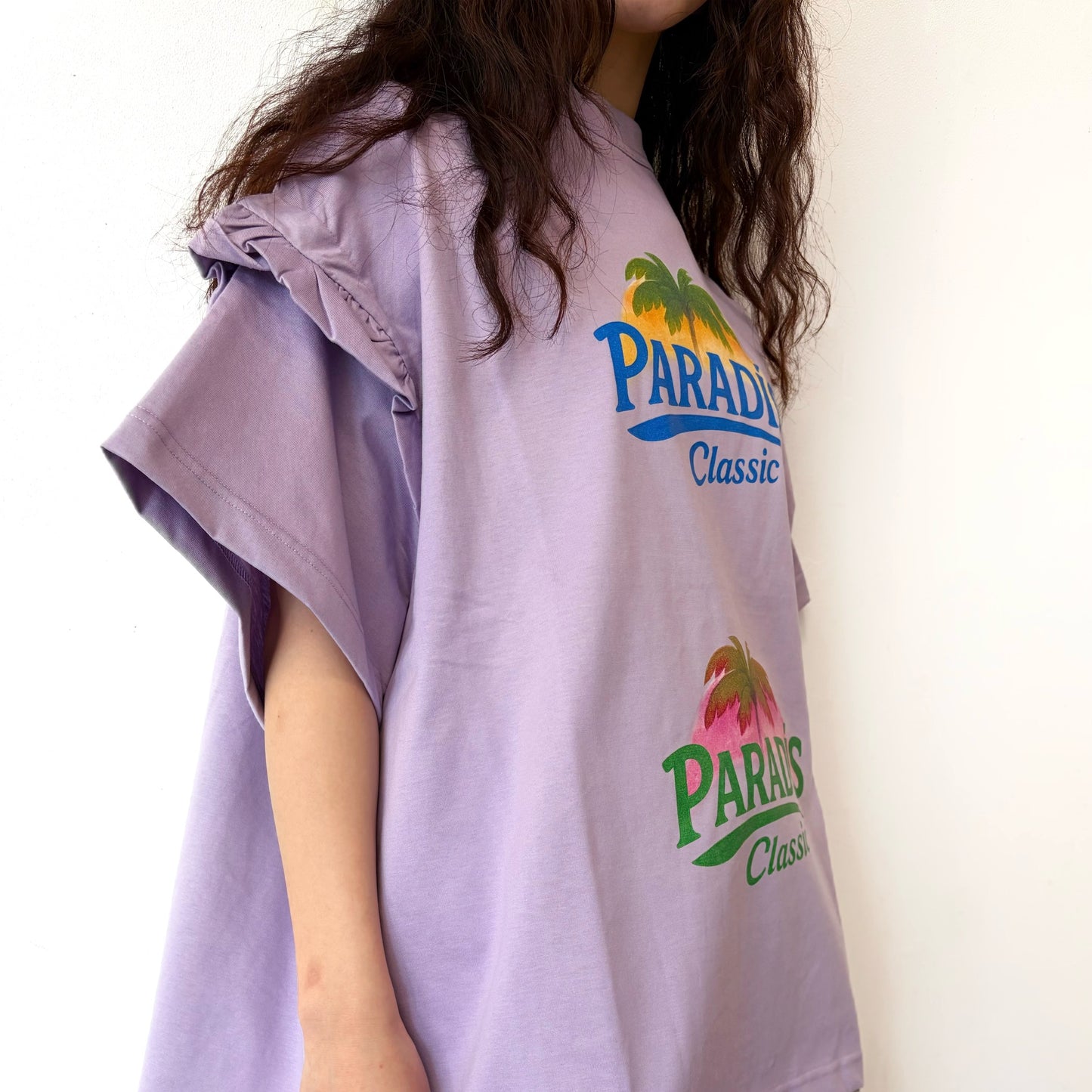 SHRINK T-SHIRT / PURPLE - PARADIS / シュリンクグラフィックTシャツ