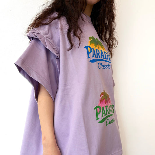 SHRINK T-SHIRT / PURPLE - PARADIS / シュリンクグラフィックTシャツ