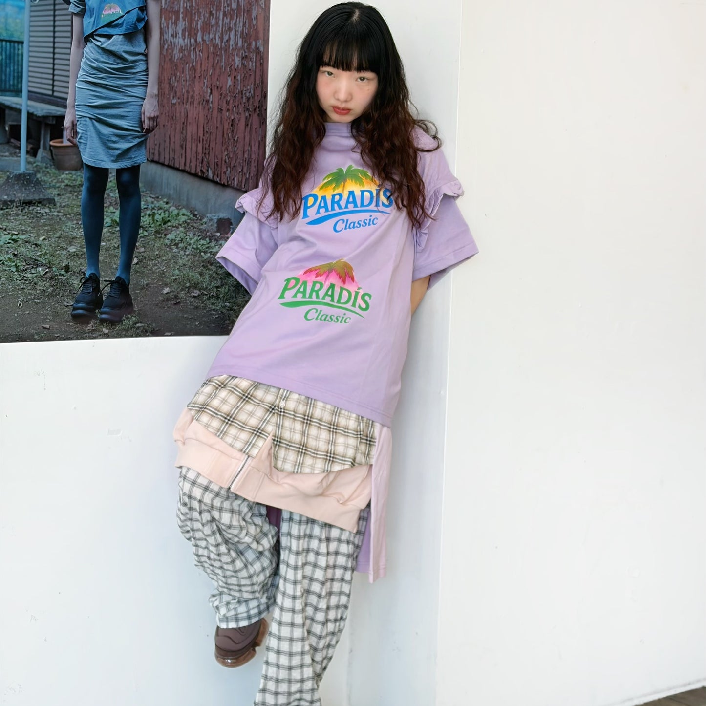SHRINK T-SHIRT / PURPLE - PARADIS / シュリンクグラフィックTシャツ