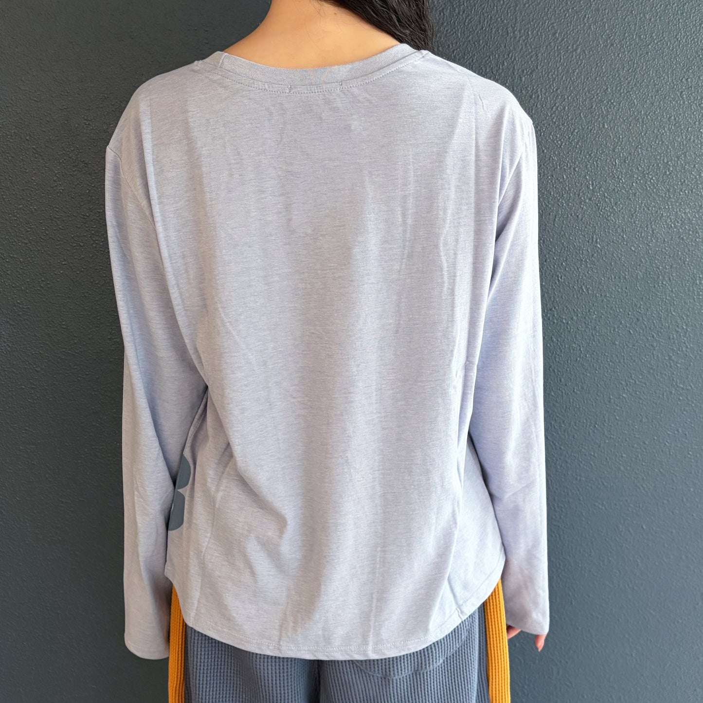 [fe.3] loose logo long top / melange blue / ルーズロゴロングスリーブトップ