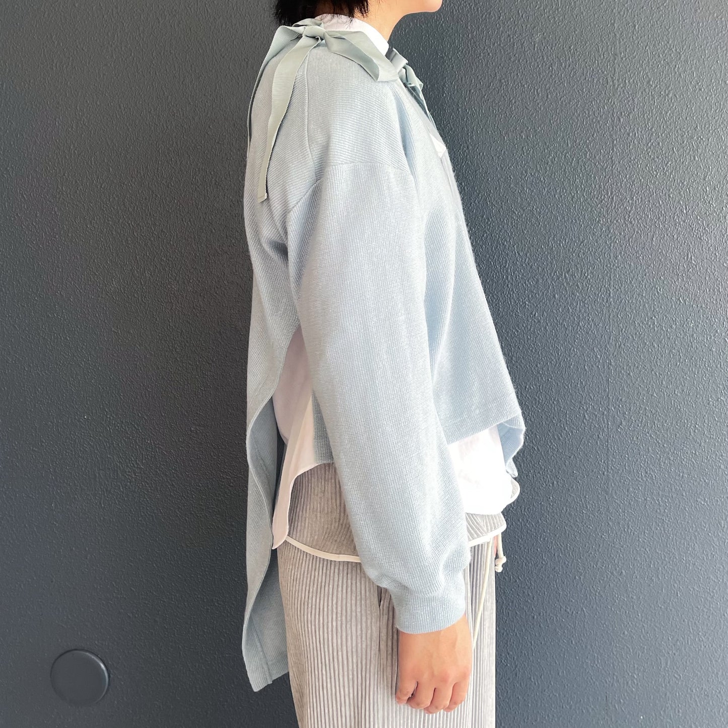 Asymmetry Lame Knit / Sky Blue / アシンメトリーラメニット
