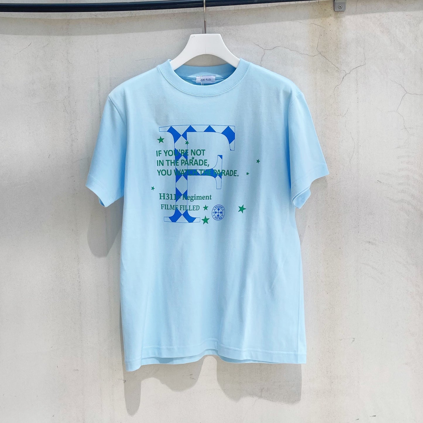 F Parade T / Sky Blue / オリジナルグラフィックTシャツ