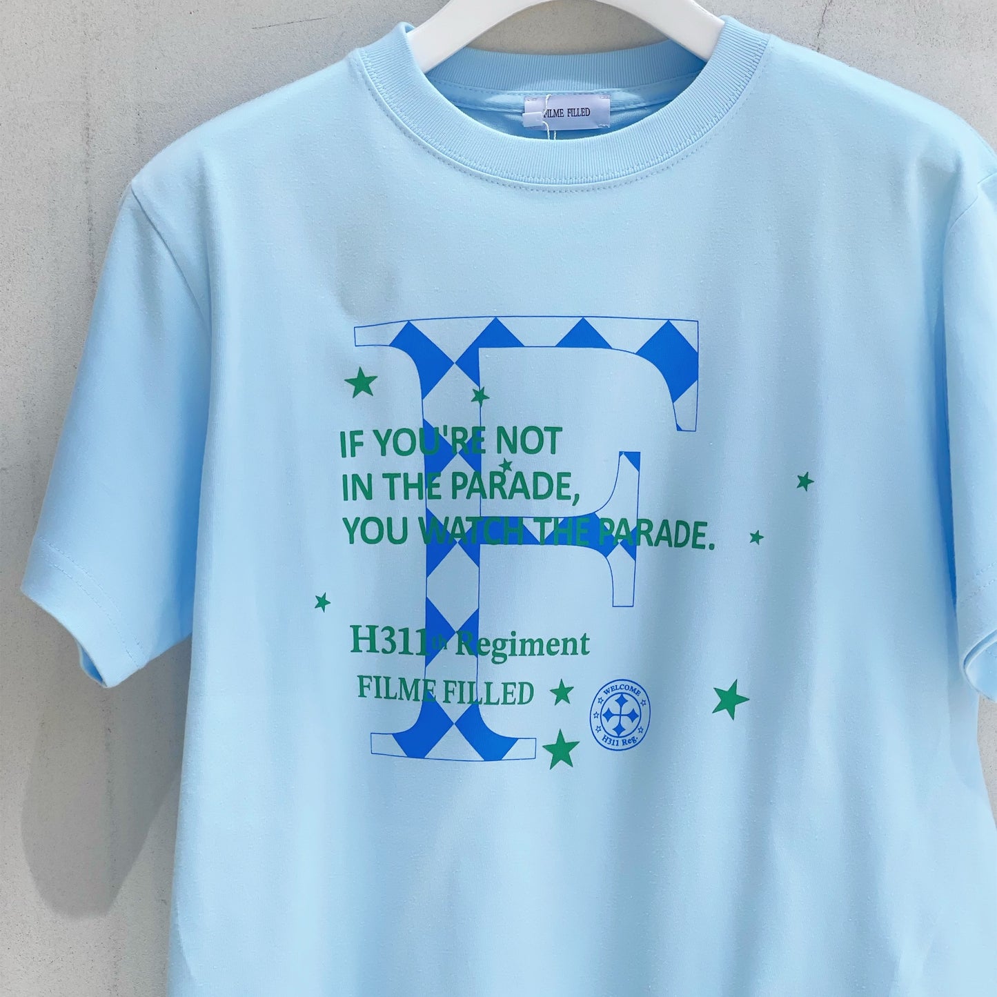 F Parade T / Sky Blue / オリジナルグラフィックTシャツ