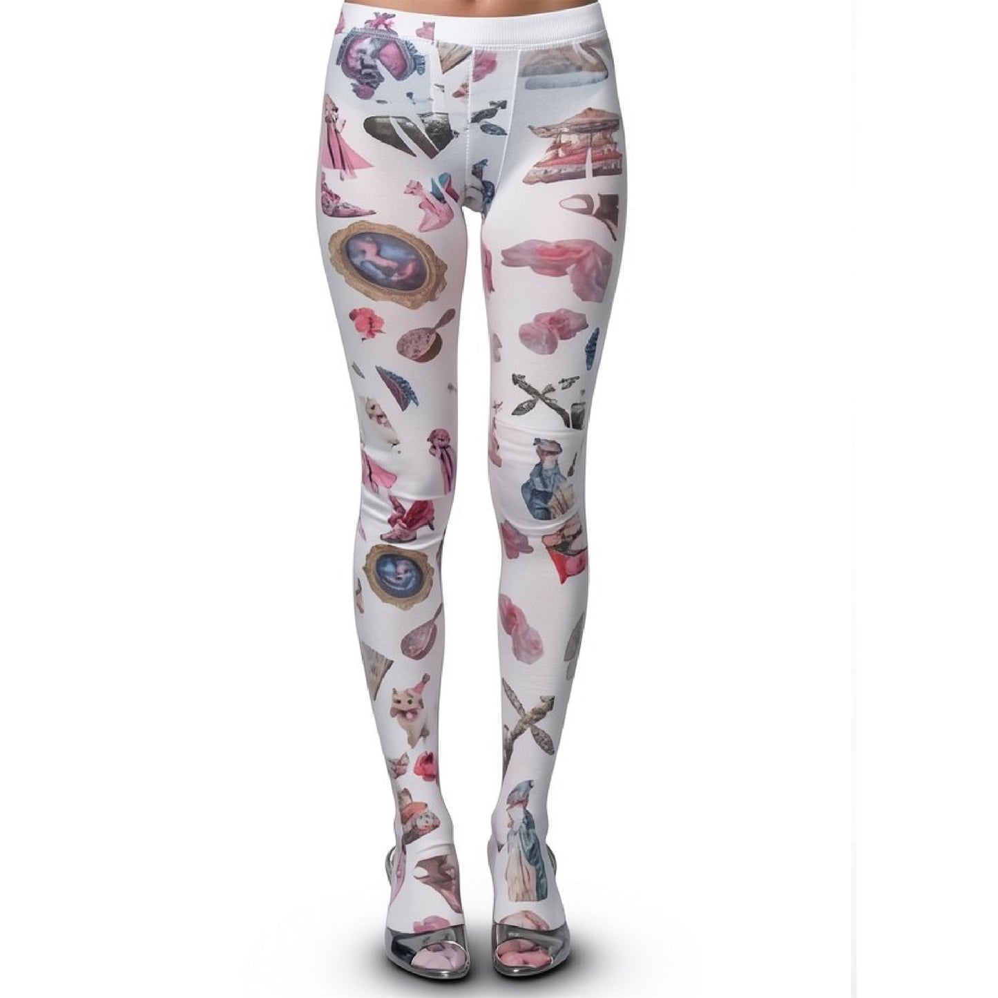 Rococo Tights / White / グラフィックプリントタイツ