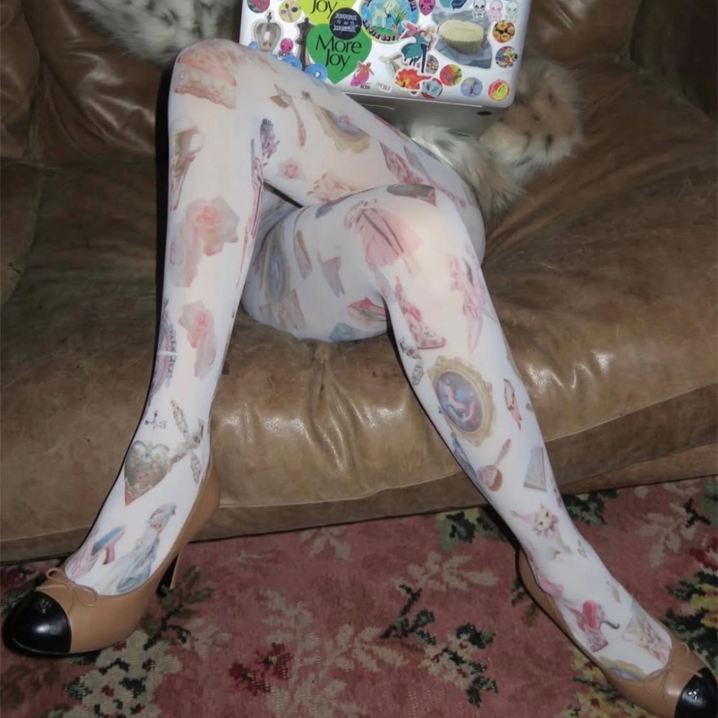 Rococo Tights / White / グラフィックプリントタイツ