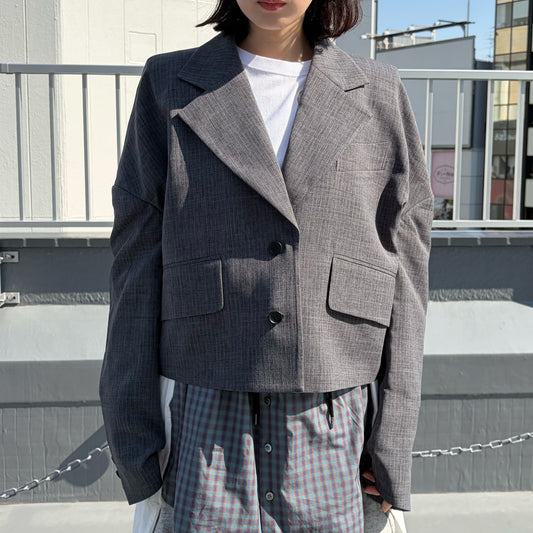 DROP SHOULDER JACKET / GRAY / ドロップショルダージャケット