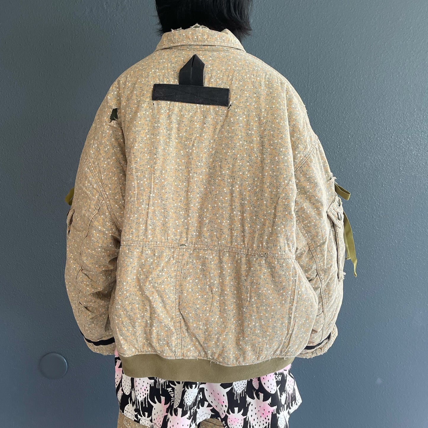DESTROY BONDING UTILITY JACKET / KHAKI FLORAL / デストロイボンディングジャケット