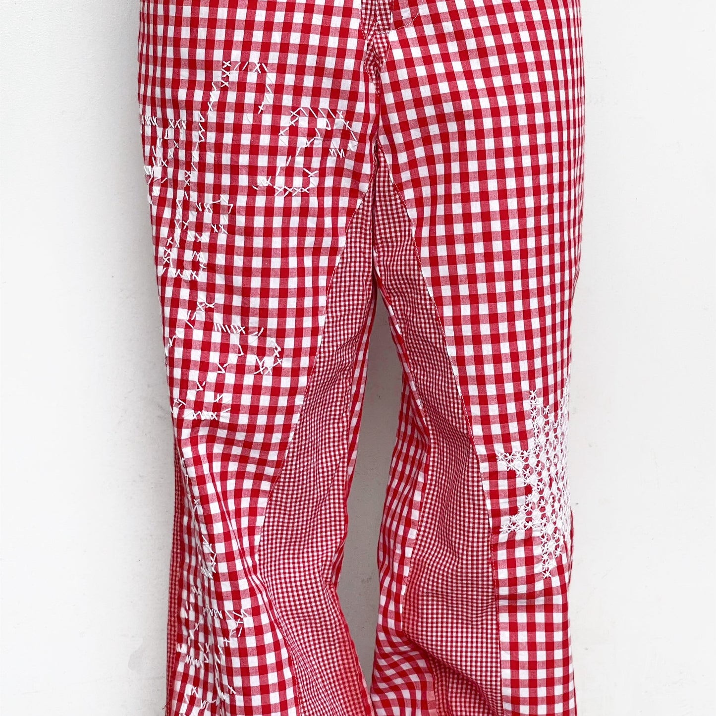 gingham patchwork pants / red / ギンガムパッチワークパンツ