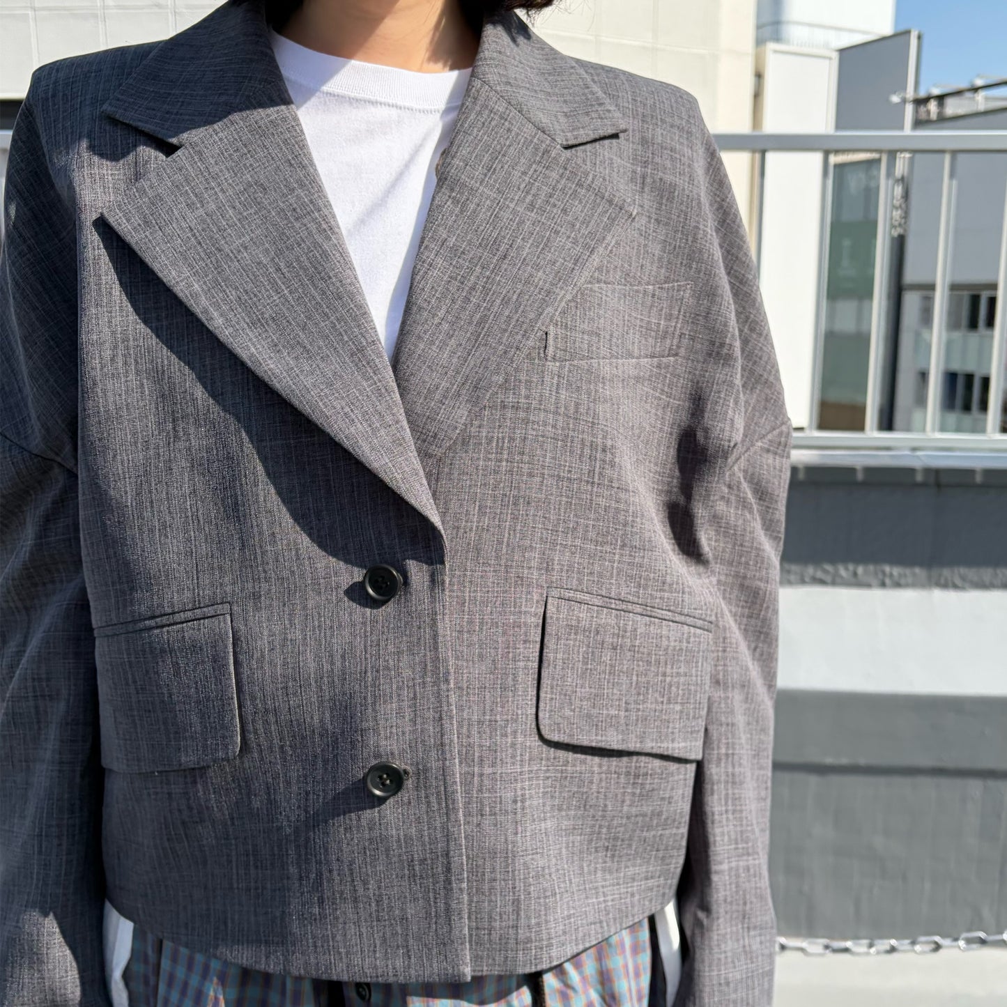 DROP SHOULDER JACKET / GRAY / ドロップショルダージャケット