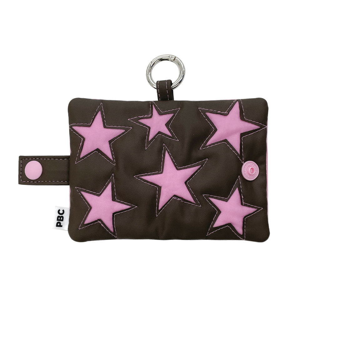 Lucky Card Book / pink×deep brown / カードケース