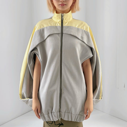 TWISTED TRACK JACKET / CREAM x GREY / ツイストトラックジャケット