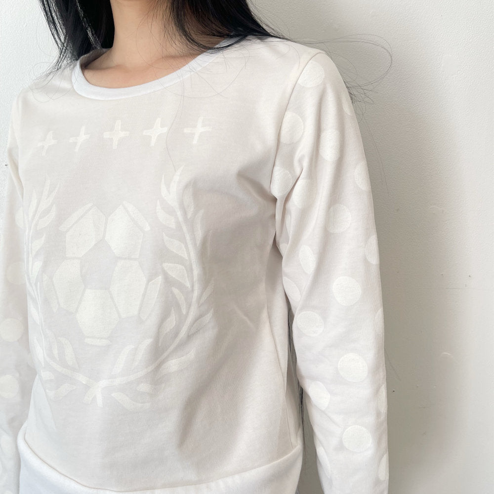 ball emblem print long sleeve top / white / ボールエンブレムプリントロングスリーブトップ