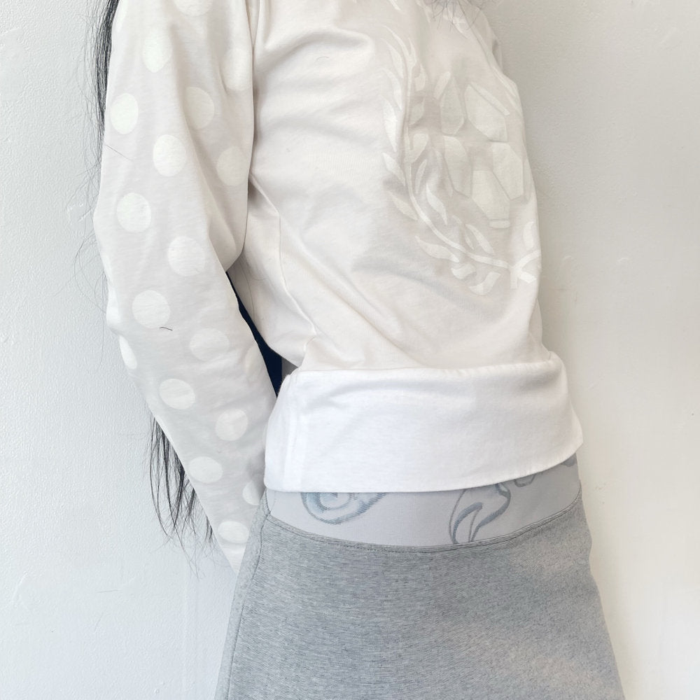 ball emblem print long sleeve top / white / ボールエンブレムプリントロングスリーブトップ